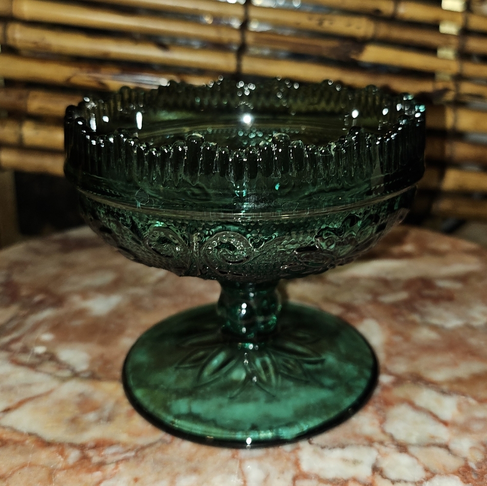 Indiana Glass Spruce Green Sherbert Dish - Picture 2 of 4